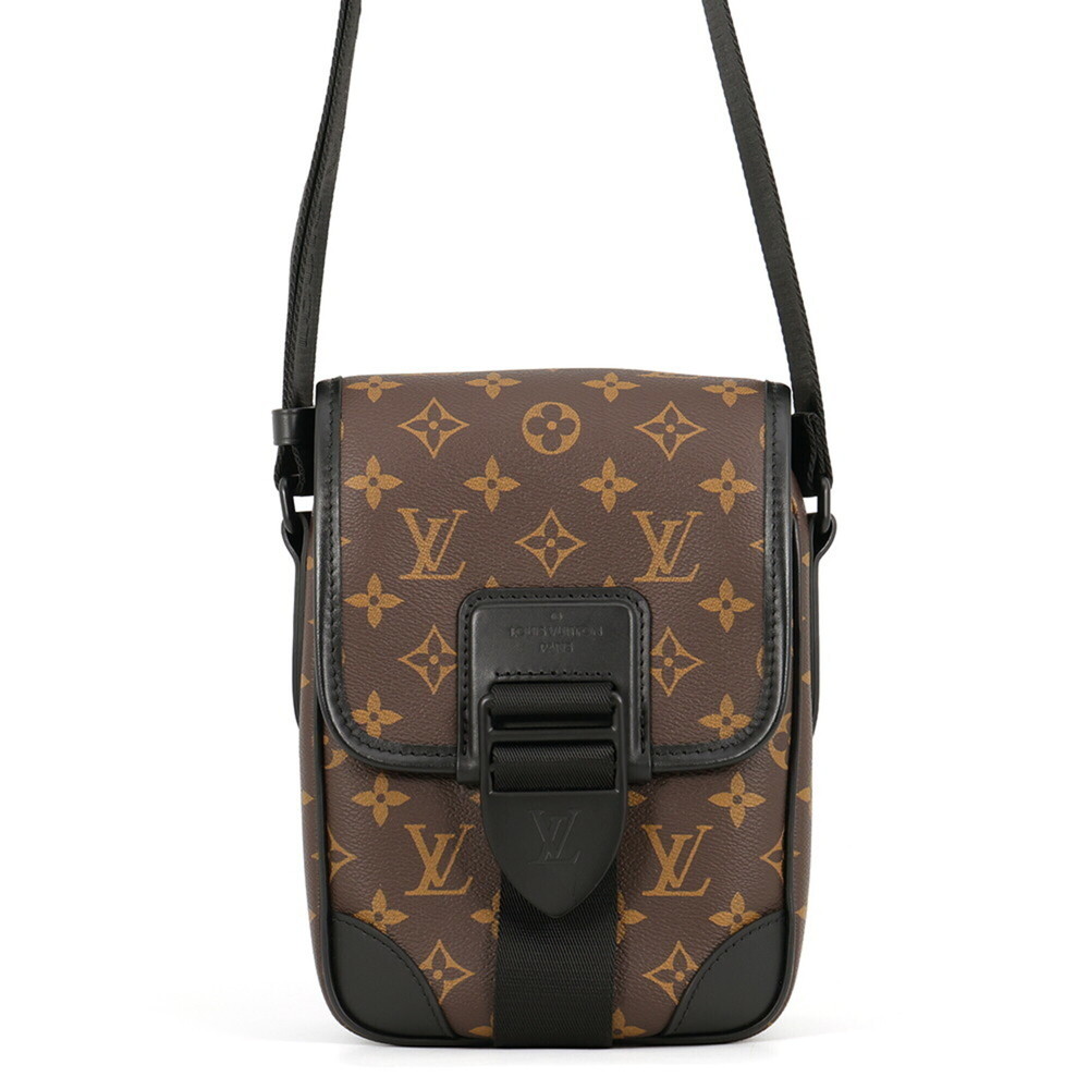 Louis Vuitton Monogram Macassar Archie Shoulder Bag M46442 Black. Handbag for...